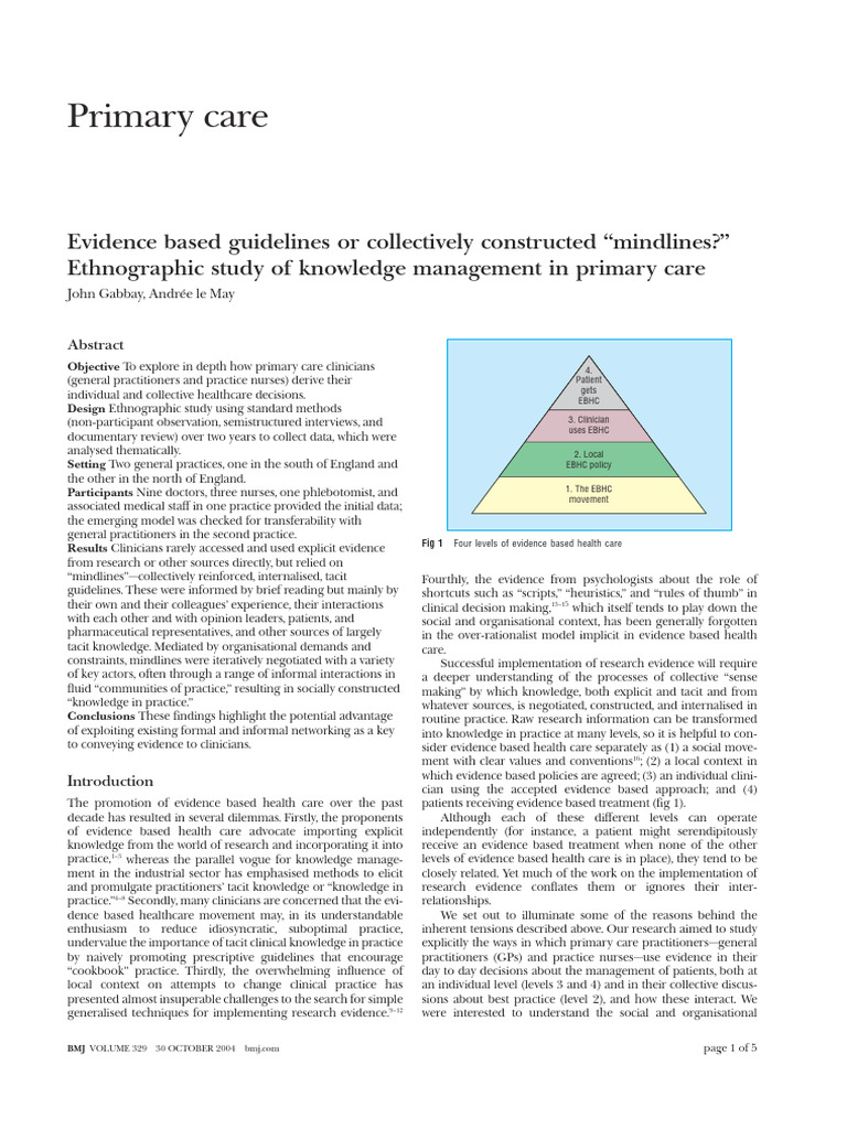 Evidence Based Guidelines or Collectively Construc | PDF | Evidence ...