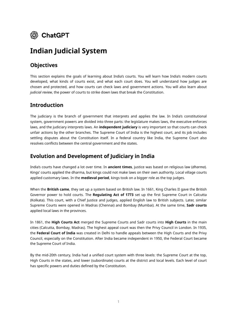 Indian Judicial System Notes Arjun Repeater | PDF | Supreme Court Of ...