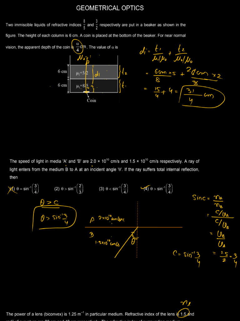 Geometrical Optics | PDF