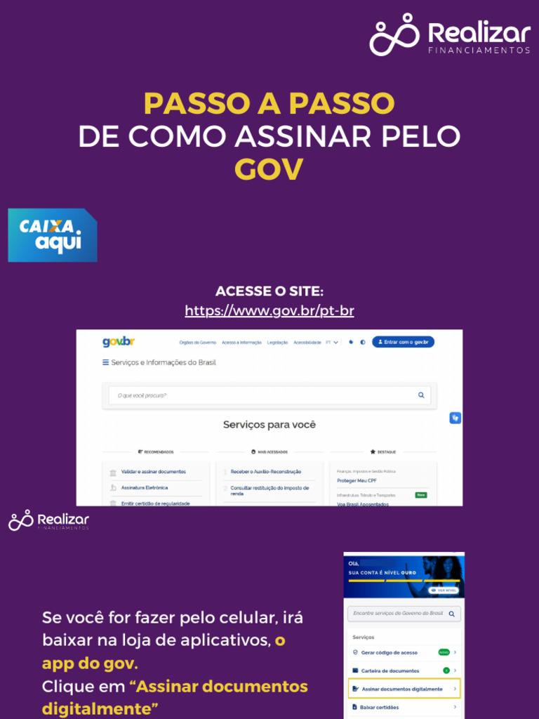 Passo A Passo Assinatura Gov | PDF