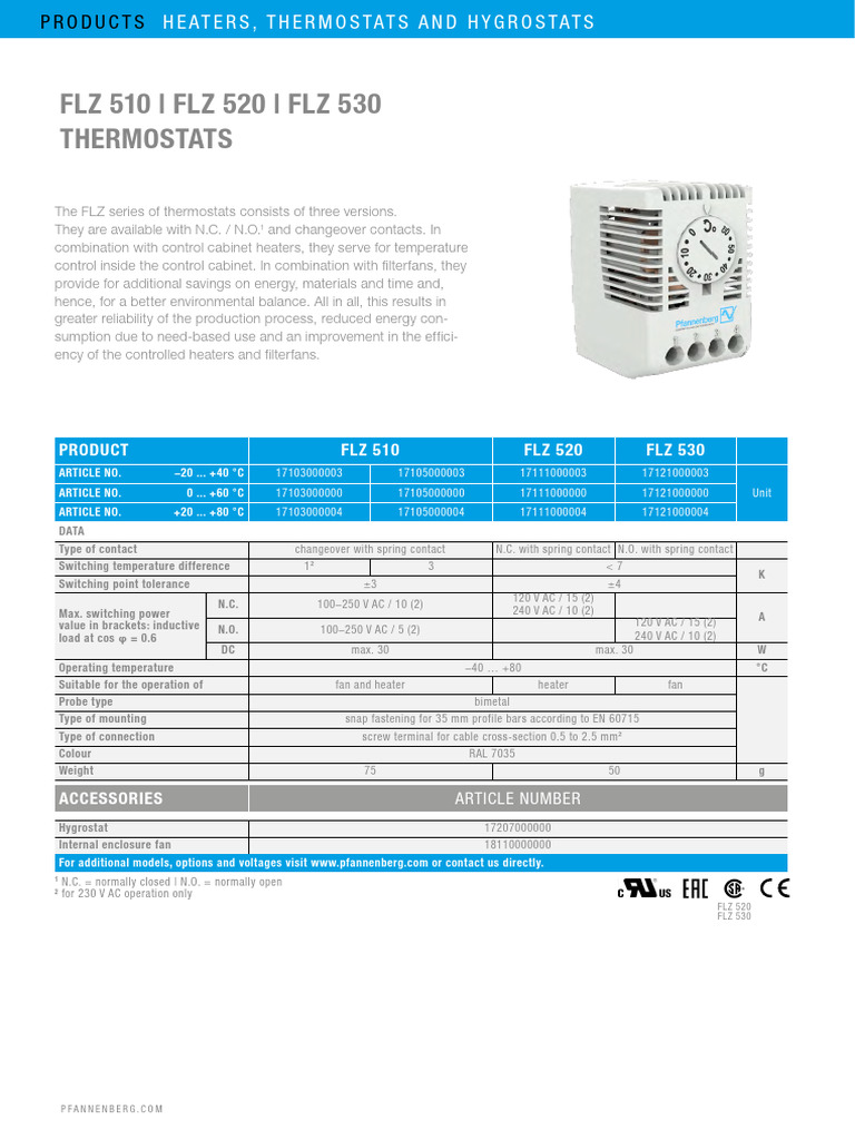 Product_Sheet_EN_FLZ_510_520_530 | PDF | Thermostat | Building Engineering