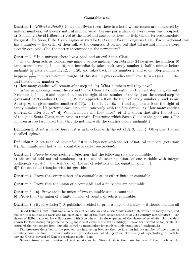 Countable Sets | PDF | Set (Mathematics) | Numbers