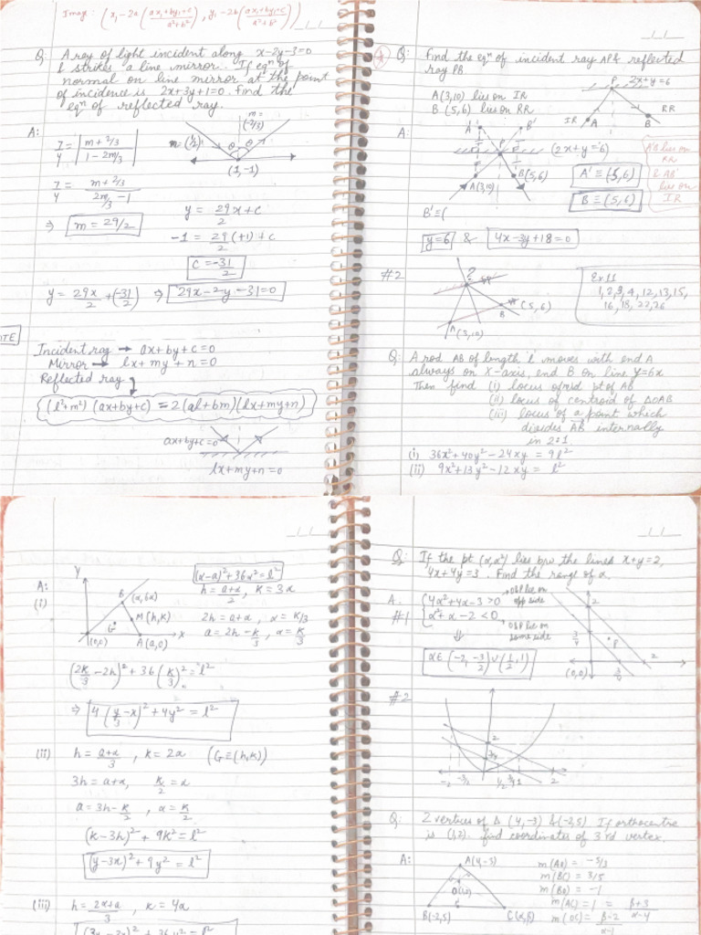 Straight Lines Class Notes | PDF