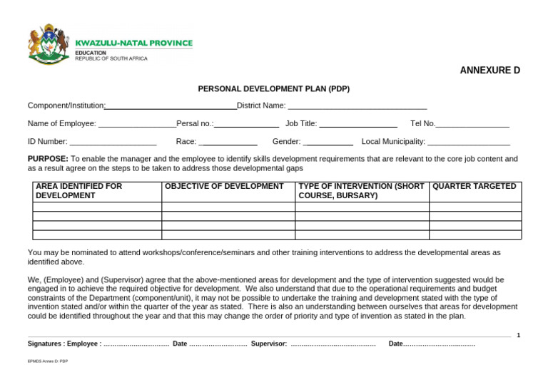 Annex D PDP Plan 1 | PDF
