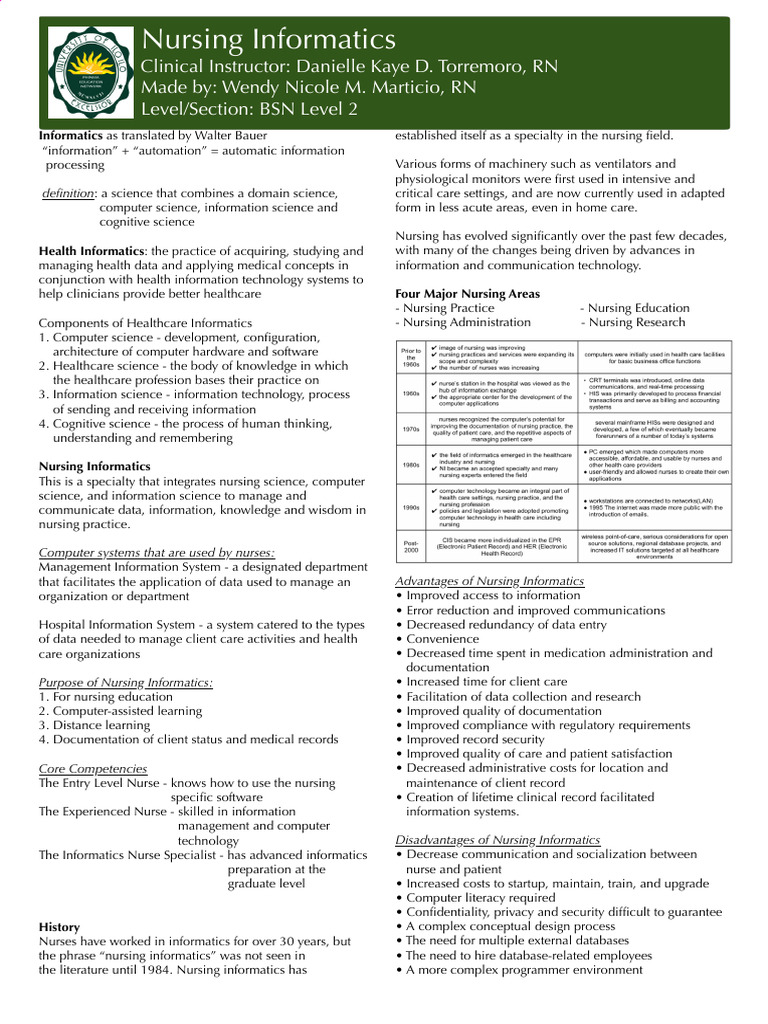 Nursing Informatics Reviewer | PDF | Computer Data Storage | Computer ...