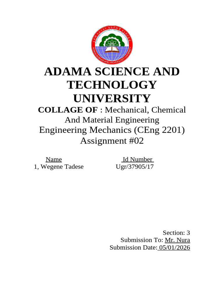 Mechanics 2025 Assignment 2 | PDF