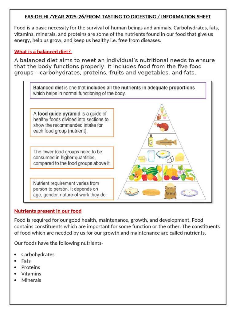 Tasting To Digesting | PDF