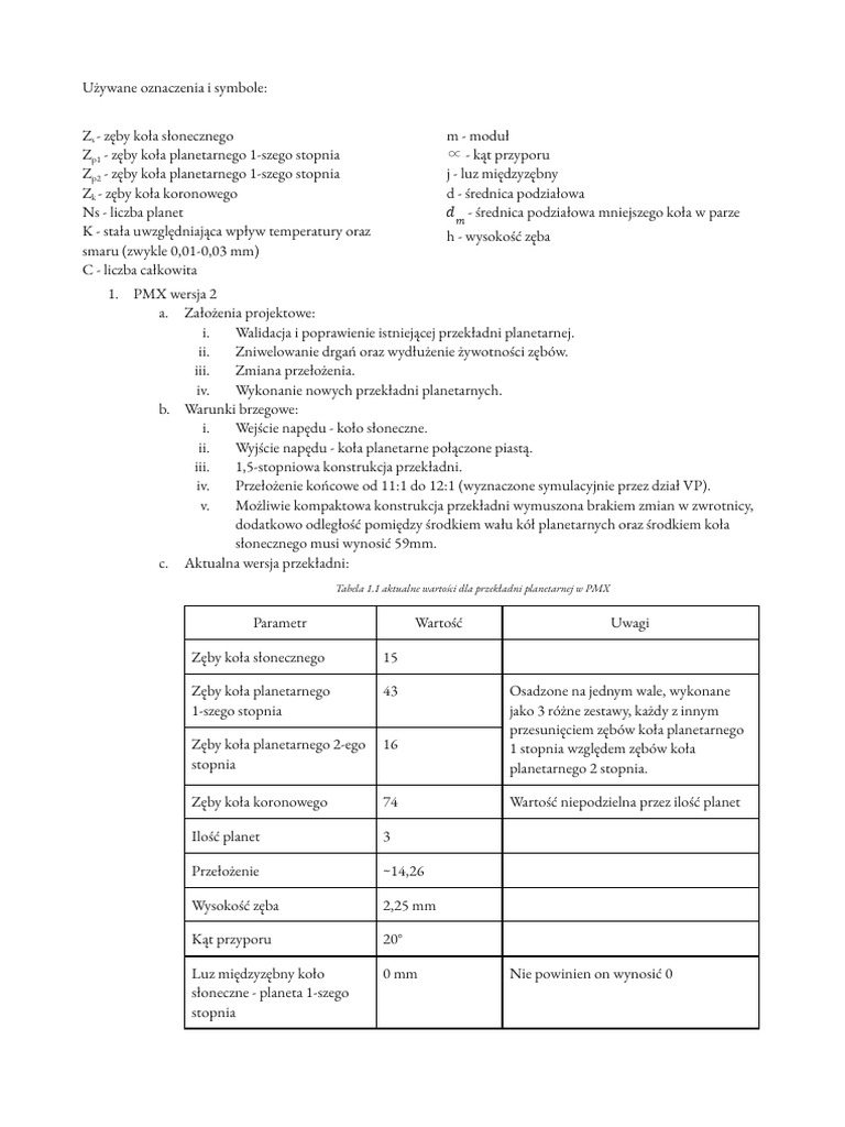 Przekładnie Planetarne Analiza | PDF