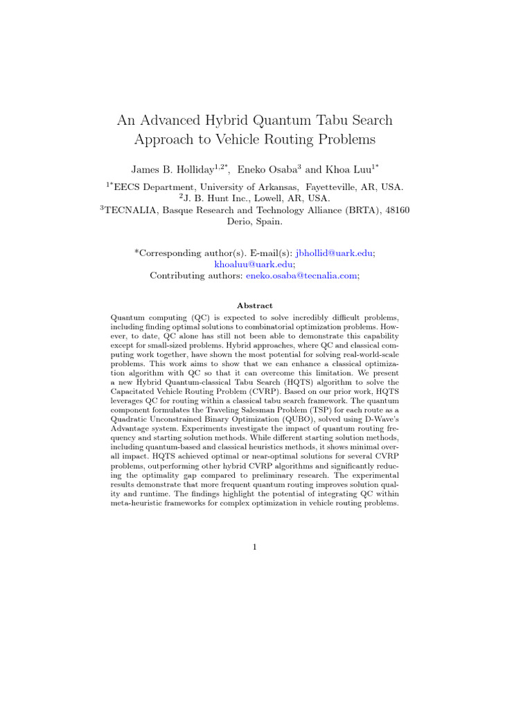 An Advanced Hybrid Quantum Tabu Search | PDF | Quantum Computing ...