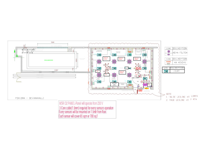 DRY ROOM 210425-RCP Layout -Revised (Sensor Panel Layout | PDF