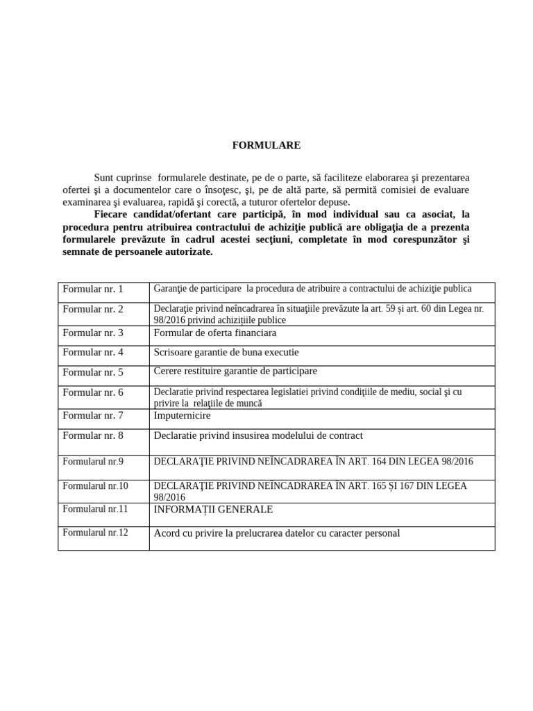 Modele de Formulare | PDF