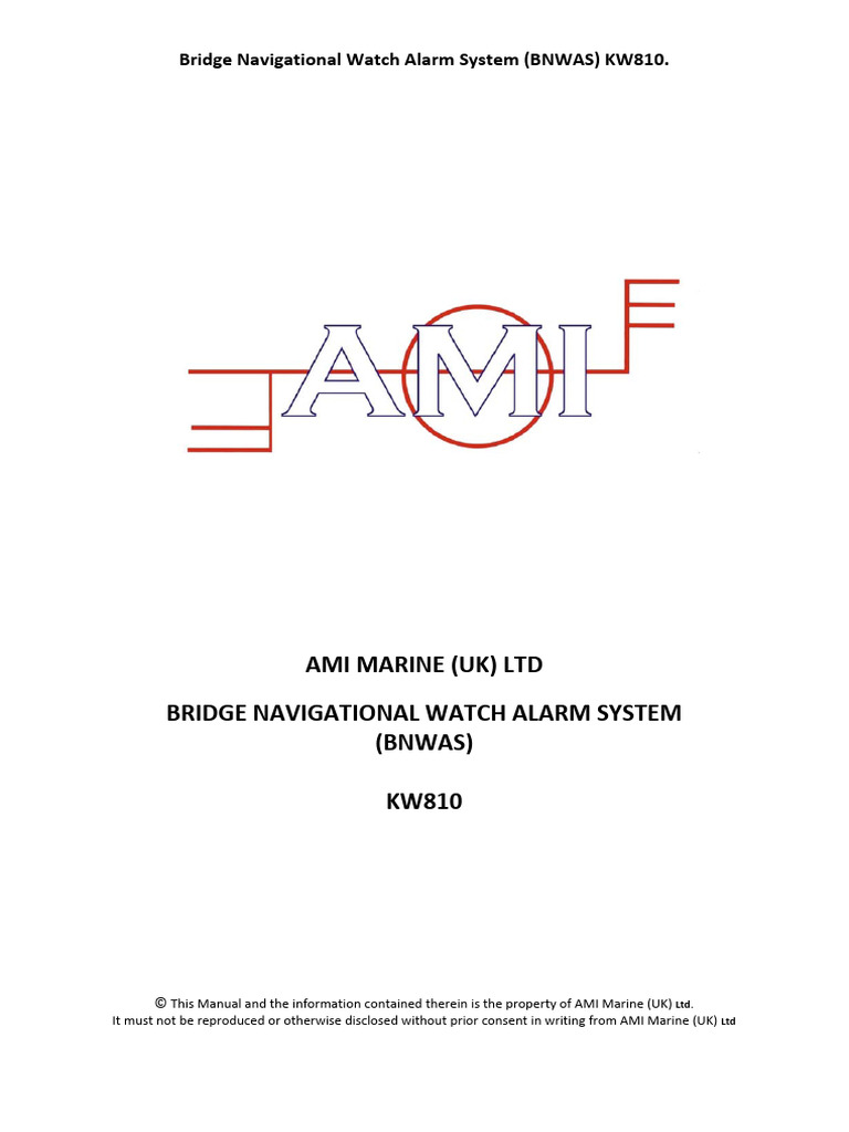Manual KW810 Bridge Navigational Watch Alarm System Iss02 Rev03 | PDF ...