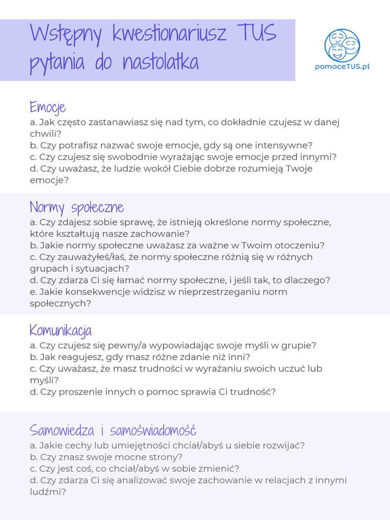 Karty Pracy TUS | PDF