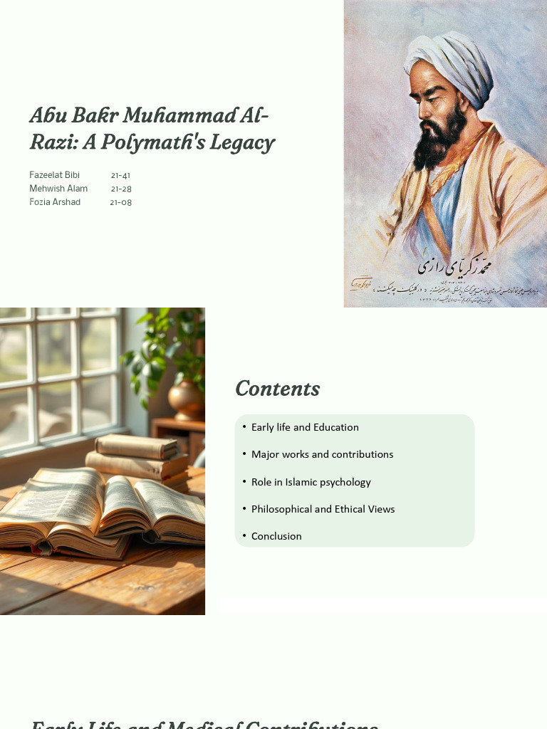 Abu Bakr Muhammad Al Razi a Polymaths Legacy (1) | PDF | Psychology ...
