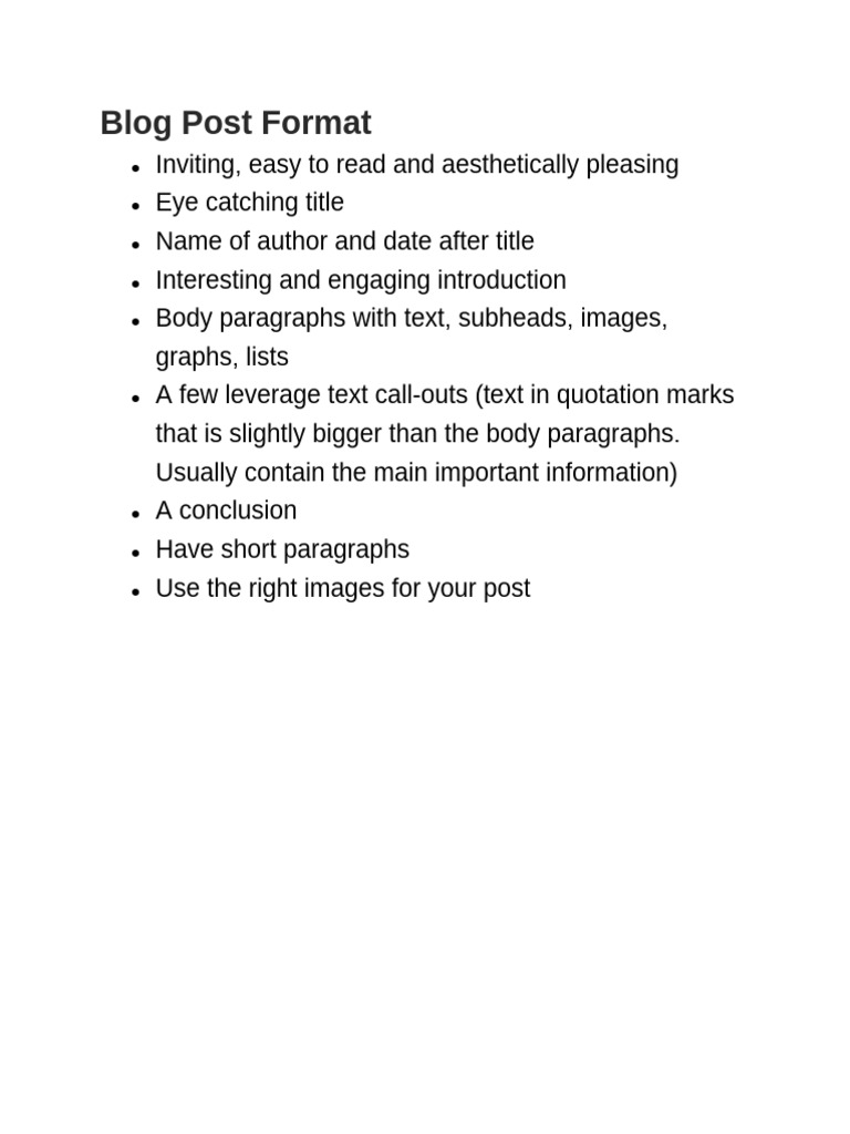 Blog Post Format | PDF