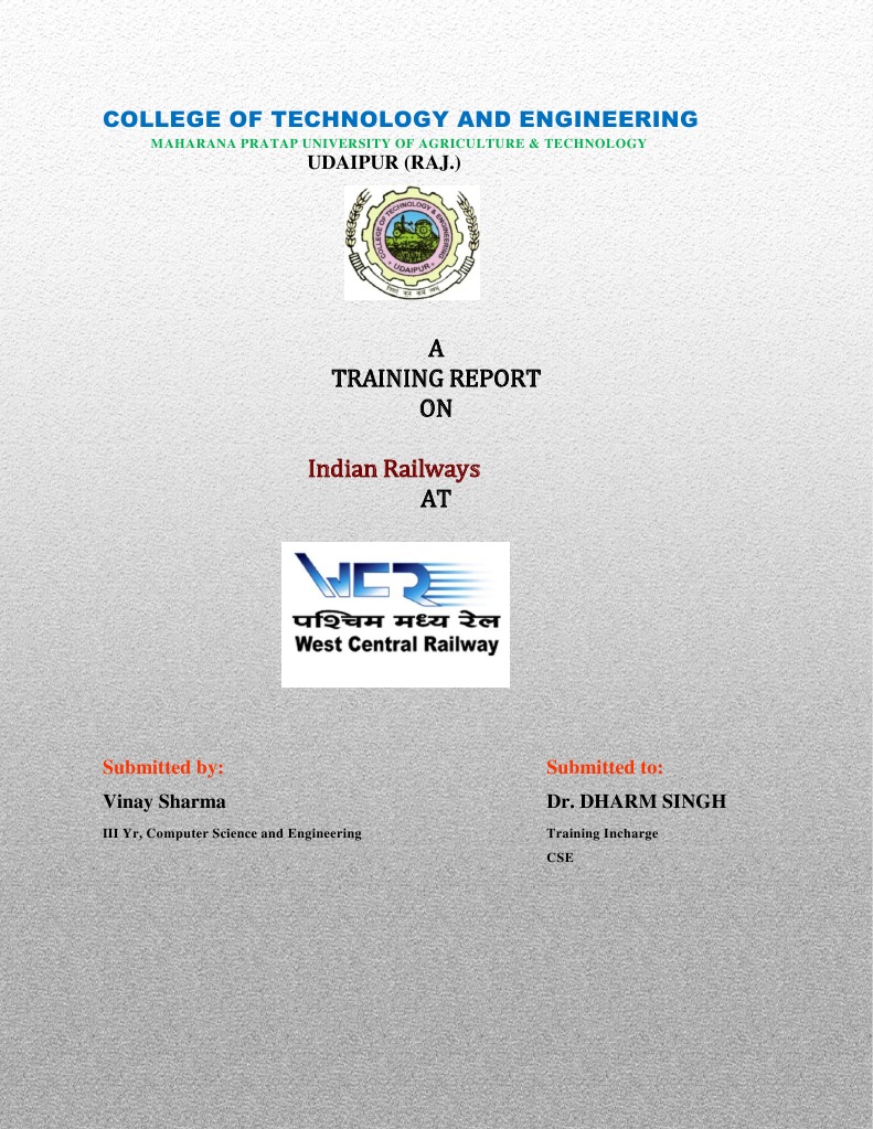 Training Report on Indian Railways | PDF