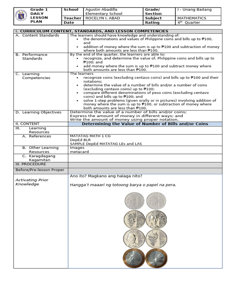 DLP Q4 w4 D1 MATH | PDF