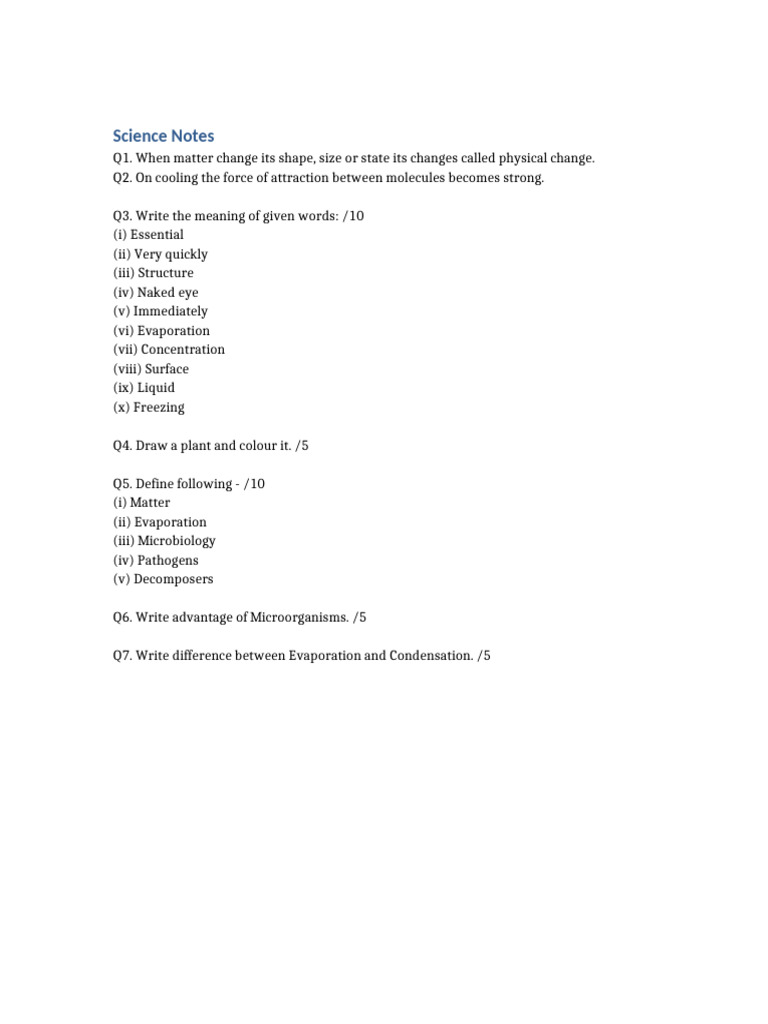Science Notes | PDF