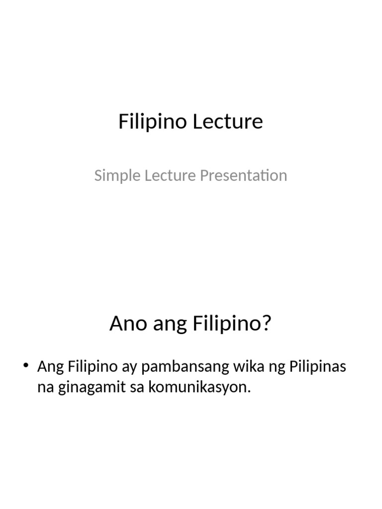 Filipino Lecture | PDF