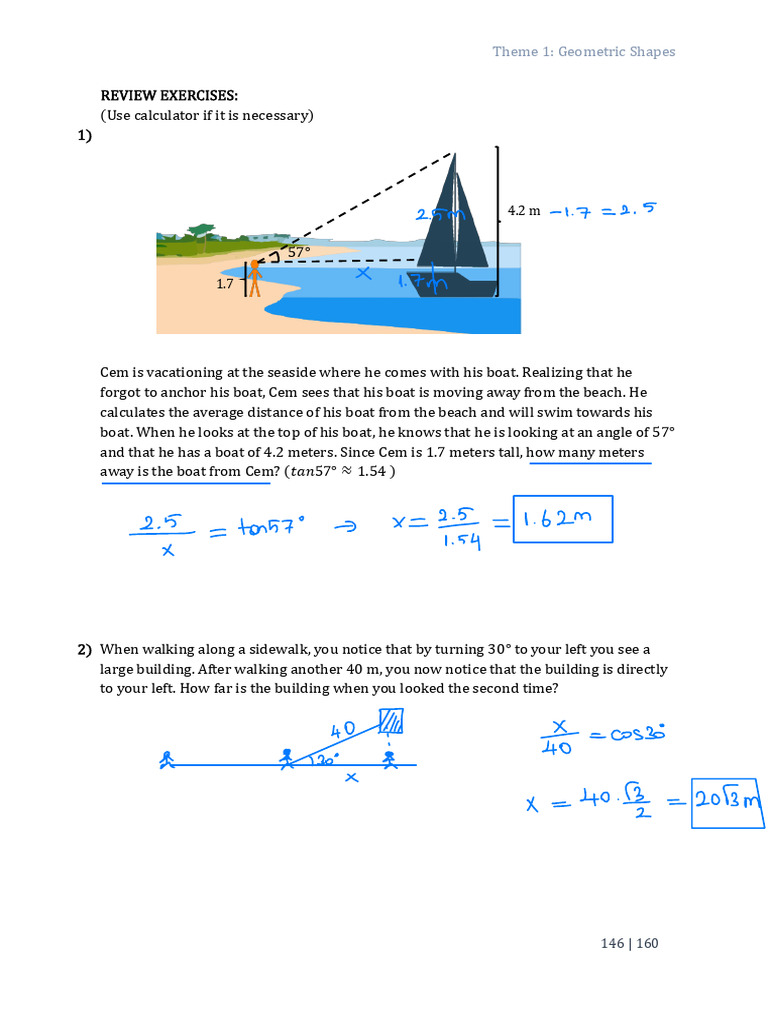 Theme 1 Solutions Triangles | PDF | Triangle | Elementary Geometry