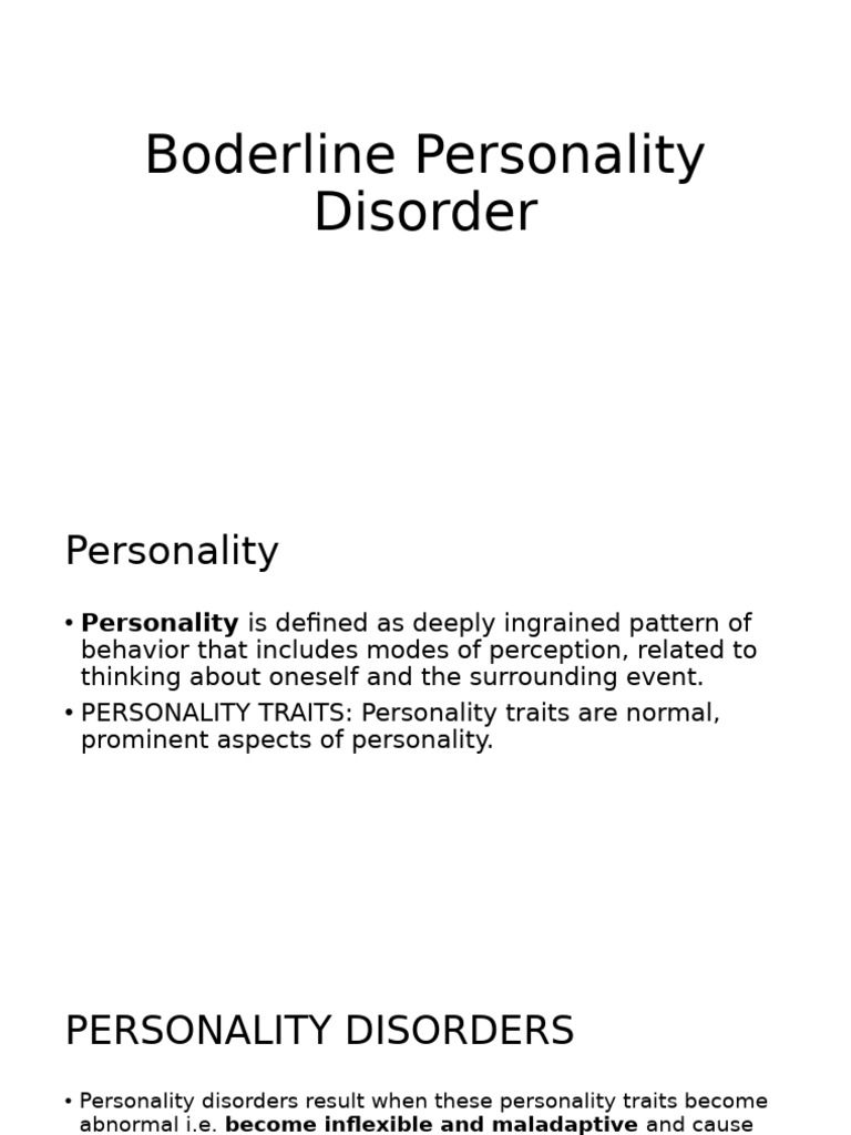 Boderline Personality Disorder | PDF | Personality Disorder ...
