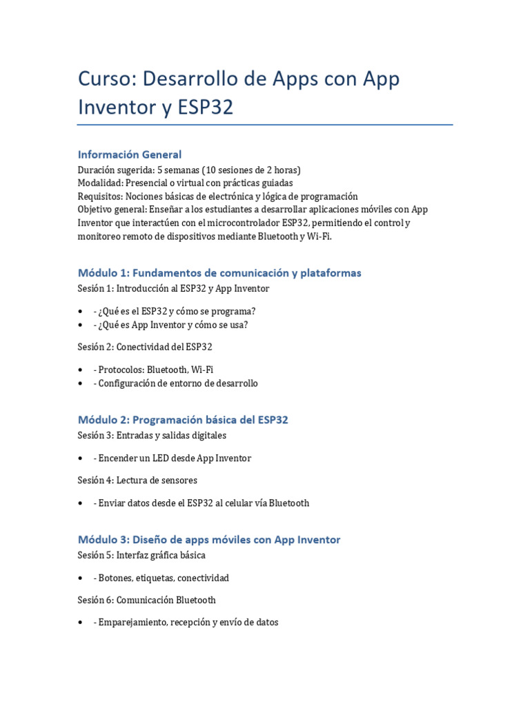 Curso App Inventor ESP32 | PDF