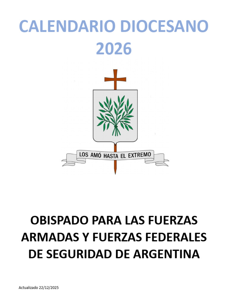 CALENDARIO 2026 - Actualizado 22.12.25 | PDF | Fiestas cristianas y ...