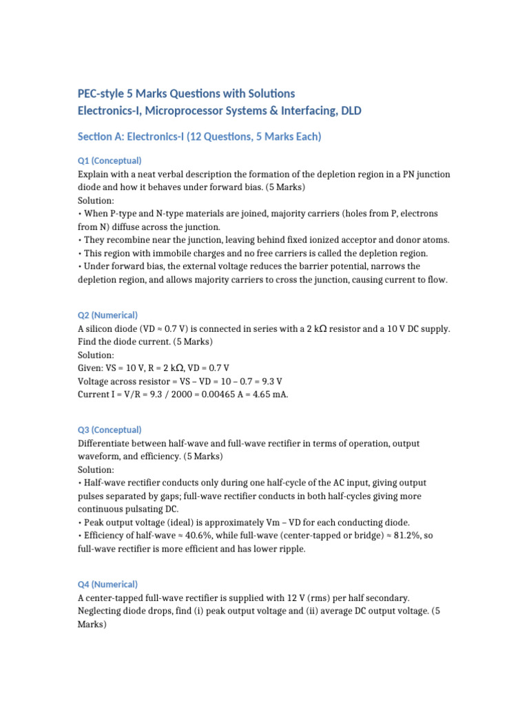 PEC Three Subjects 12x3 Questions With Solutions | PDF | Bipolar ...