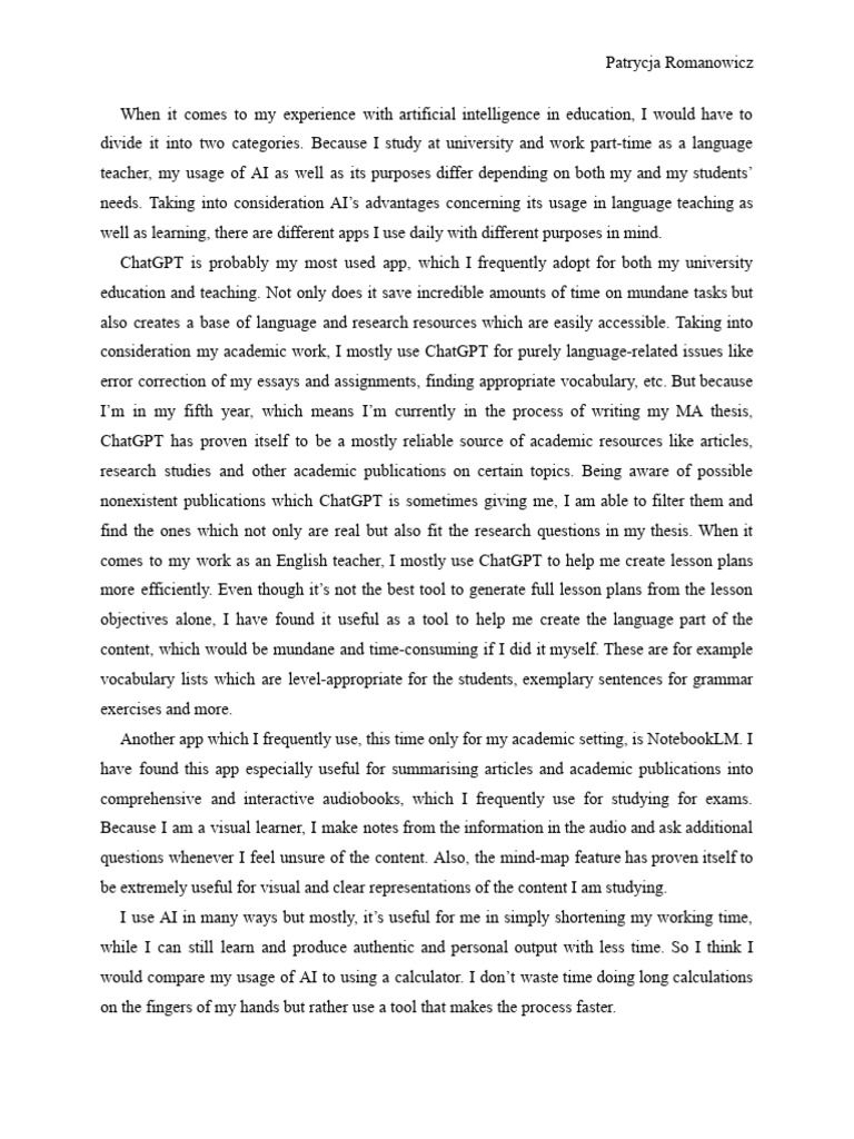 Patrycja Romanowicz Pre-Arrival Assignment | PDF | Artificial ...