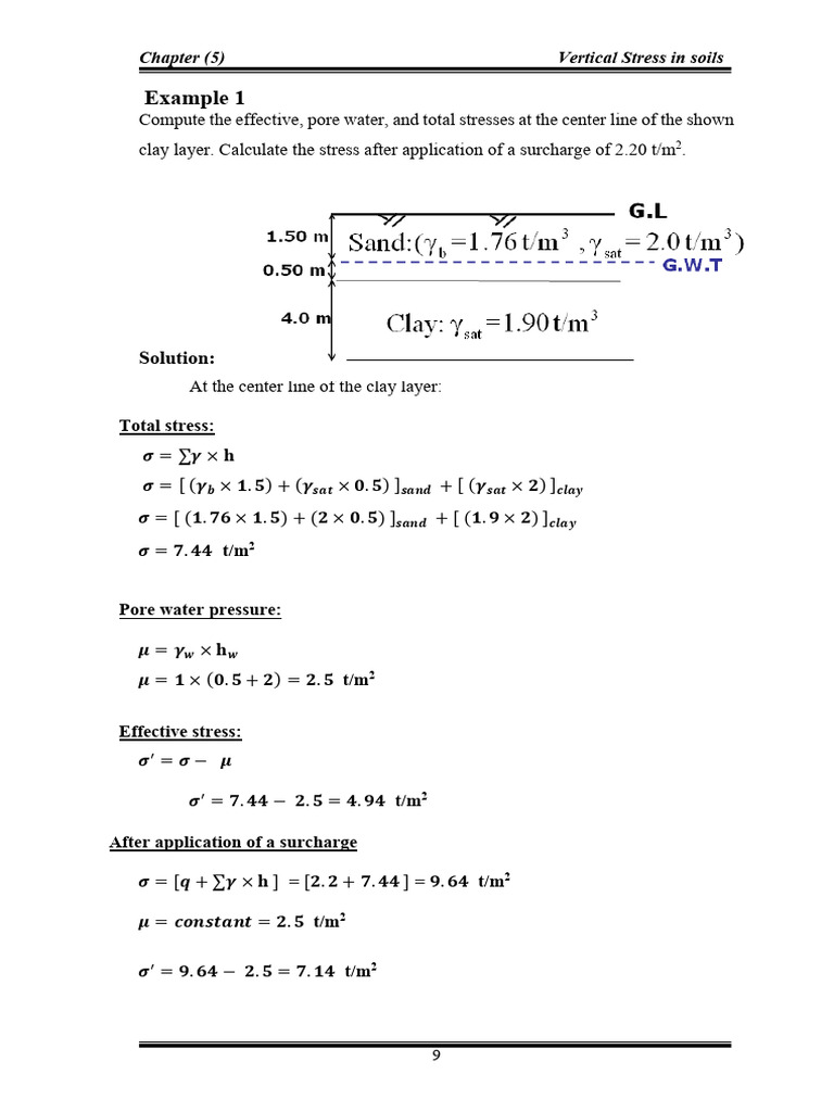 Solved Example Geostatic | PDF | Porosity | Geomorphology