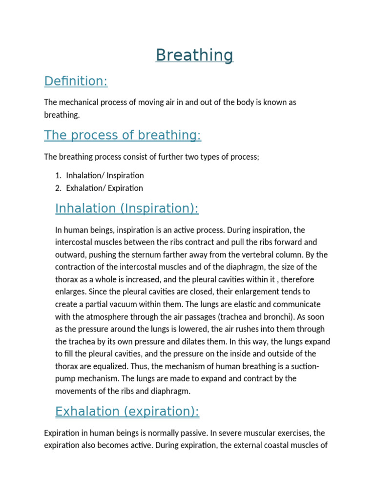 Breathing | PDF | Exhalation | Breathing