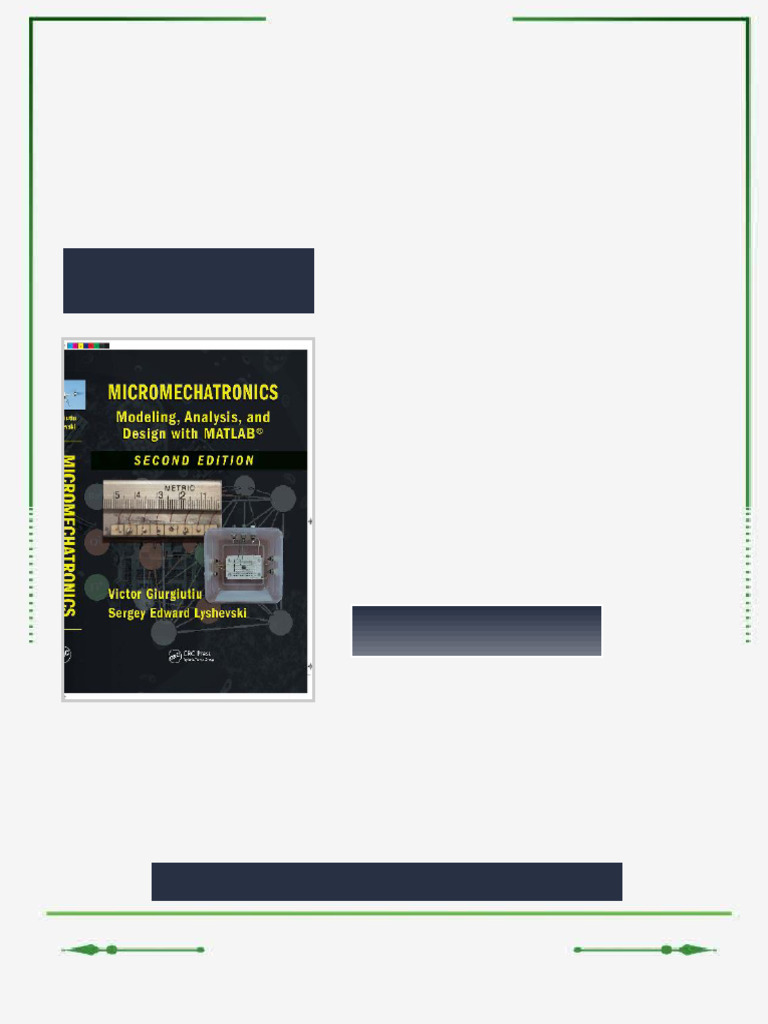Micromechatronics Modeling Analysis and Design with MATLAB 2nd ed ...