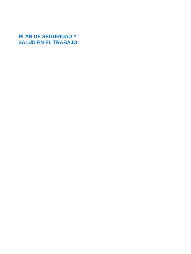 2 Plan de Seguridad y Salud en El Trabajo Actu. 28 Enero 2024 | PDF ...