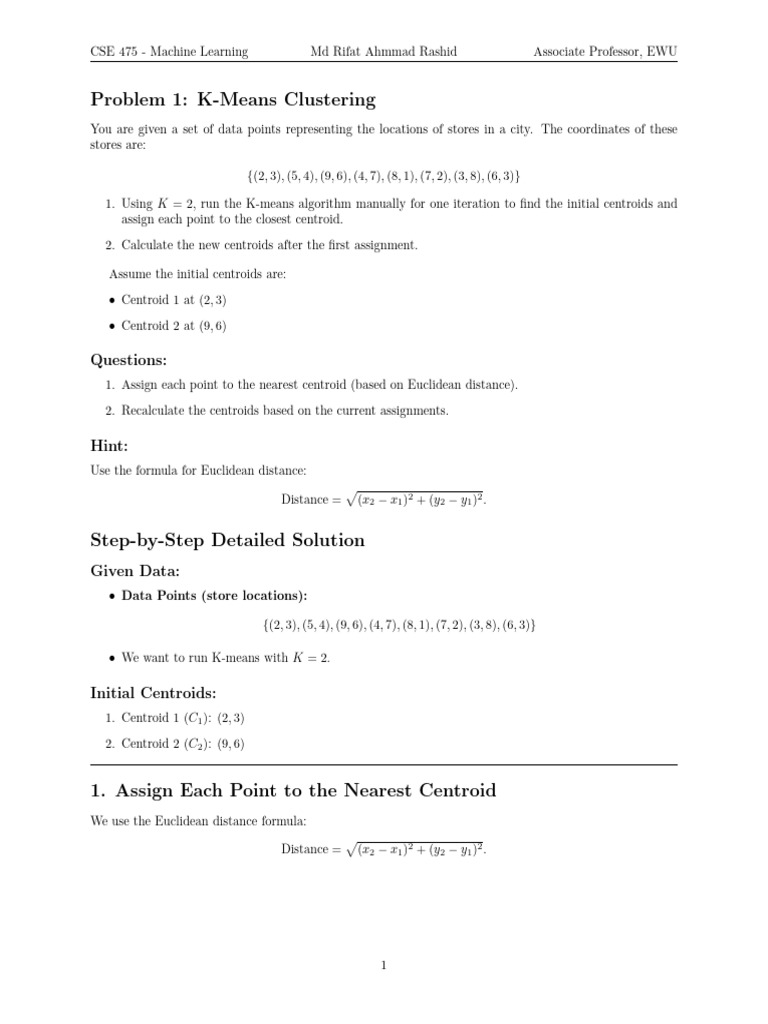 CSE - 475-Clustering Math | PDF | Cluster Analysis | Normal Distribution