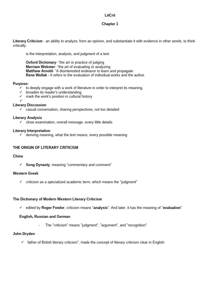 Lit Crit | PDF | Narrative | English Literature