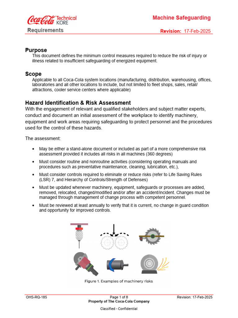 OHS-RQ-185 Machine Safeguarding | PDF | Safety | Electrical Wiring