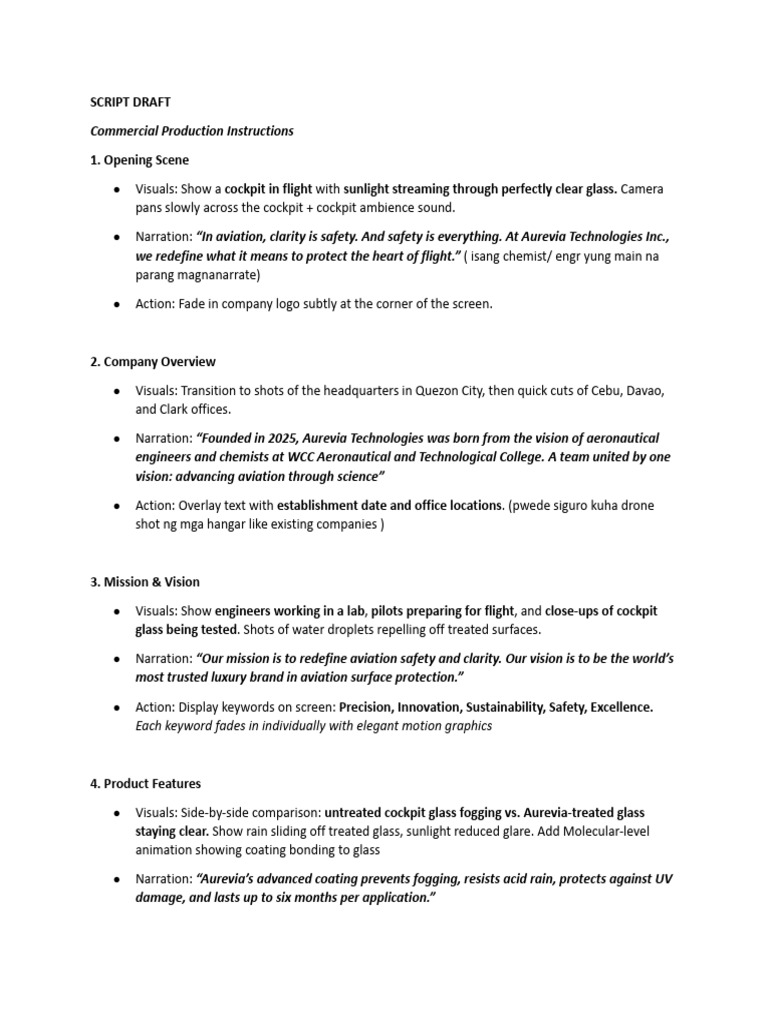 Script Draft | PDF | Aviation