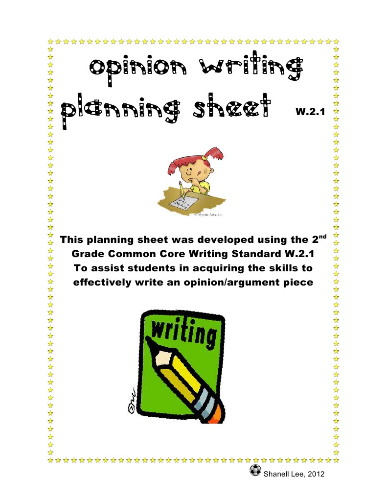 Opinion Writing Planning Sheet W.2.1 | PDF