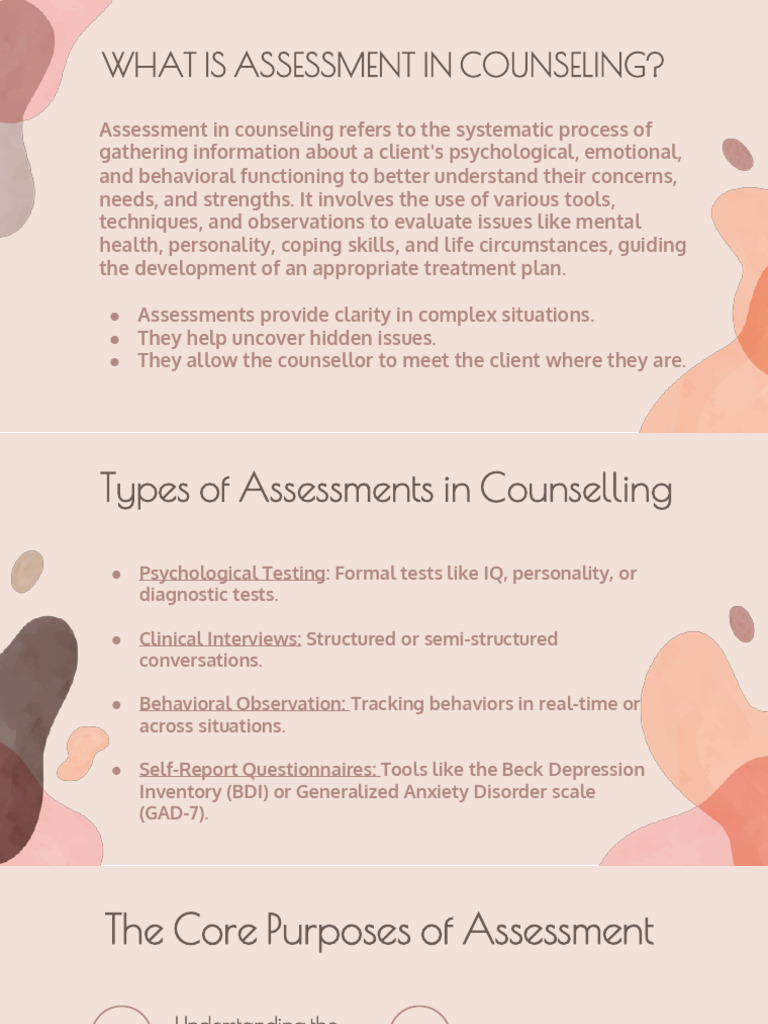 All About Assessment in Counselling | PDF | Psychotherapy | Communication