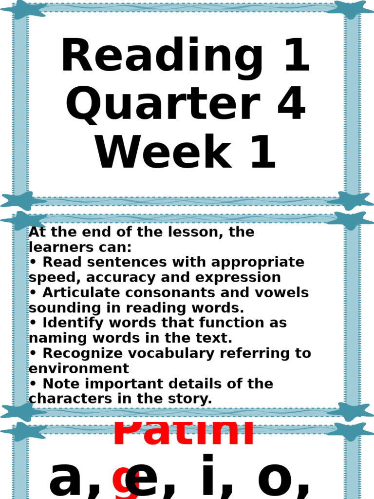 Q4 Reading 1 Week 1 | PDF