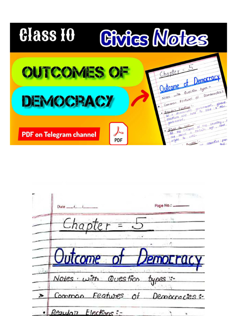 Outcomes of Democracy Handwritten Notes by Notes Mitra | PDF