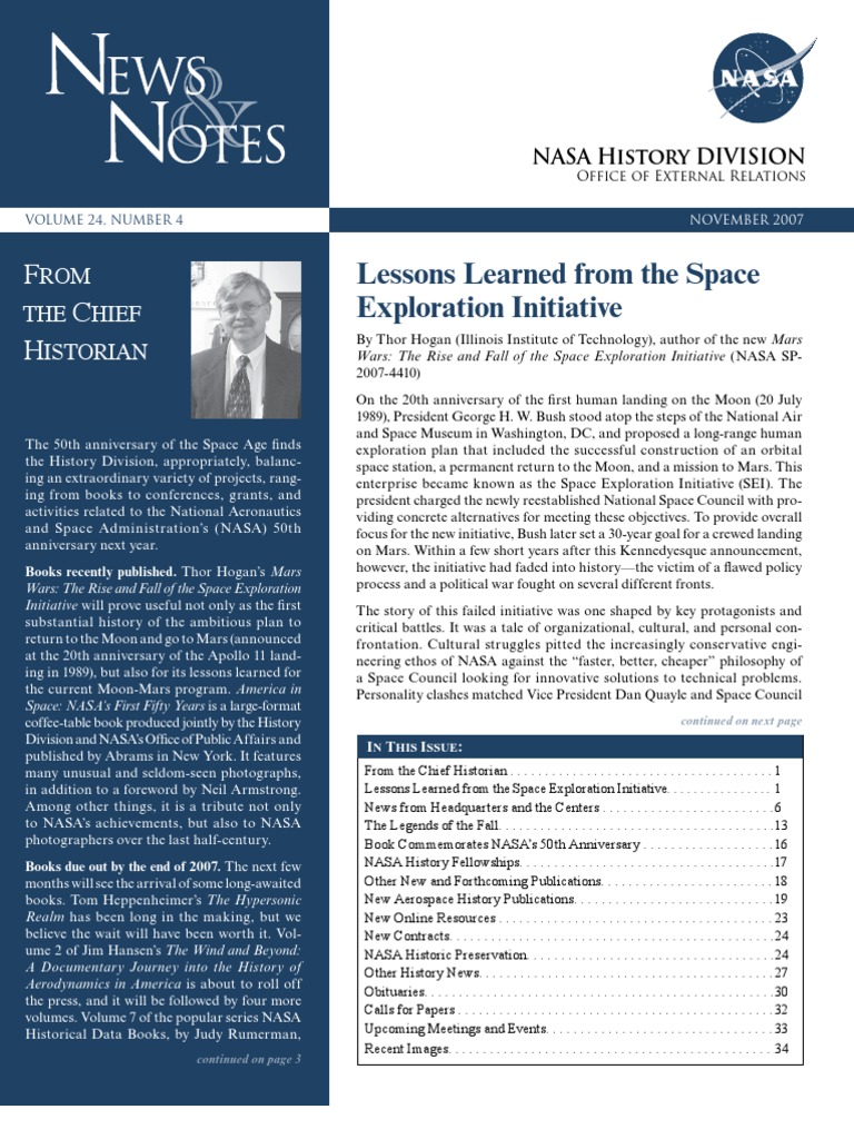Lessons Learned From The Space Exploration Initiative: ROM THE Hief ...