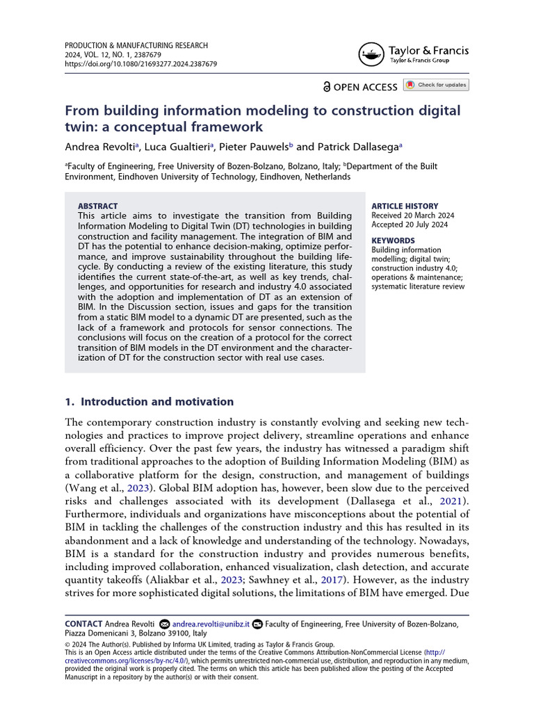From BIM To Construction Digital Twin | PDF | Building Information ...