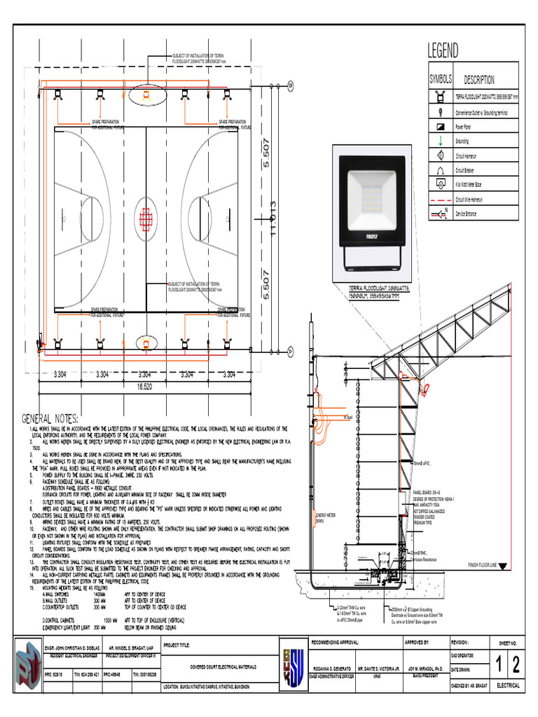 Covered Court Riser Diagram | PDF | Copper | Metals