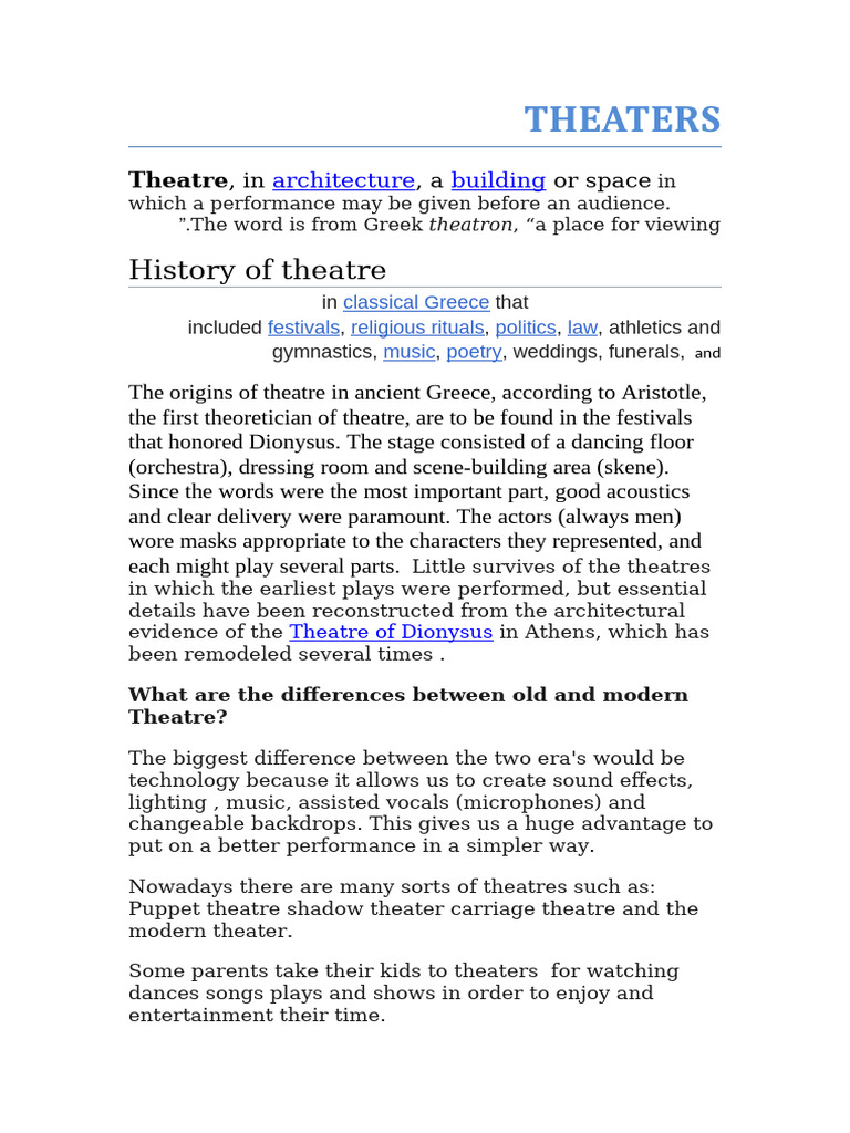 Theaters | PDF