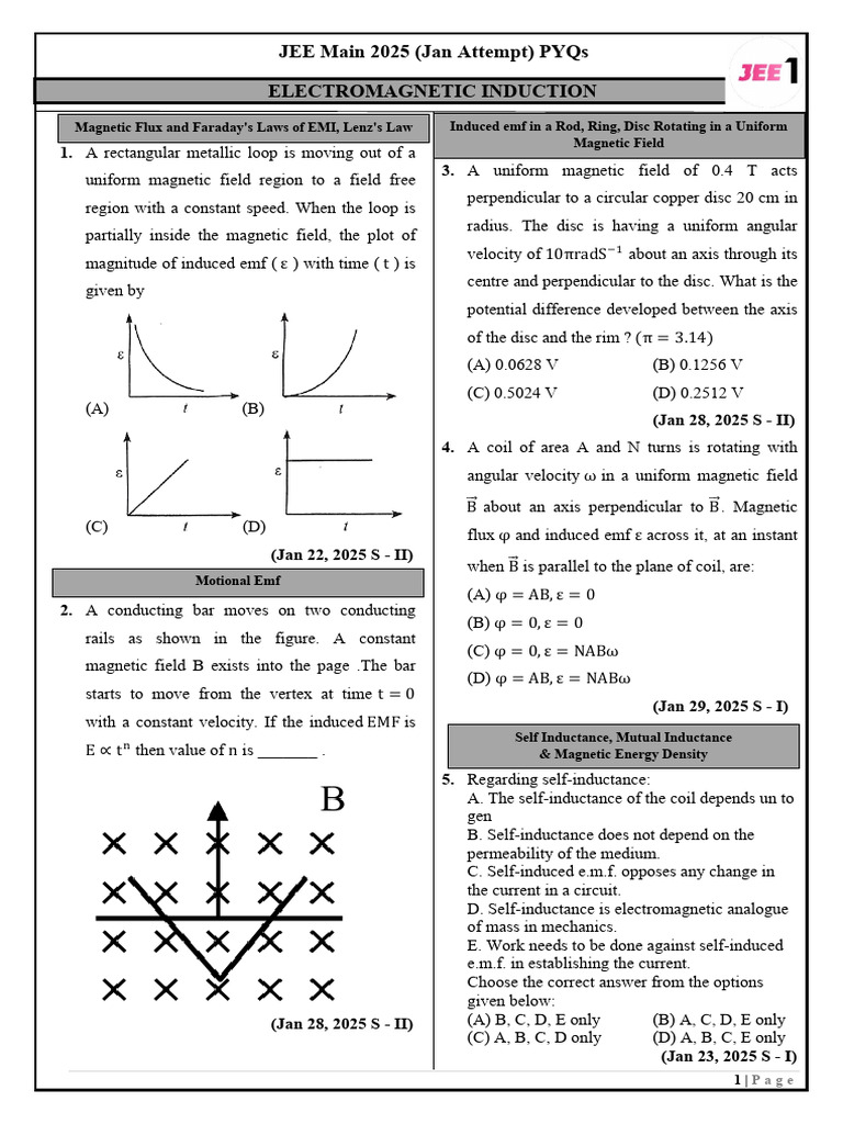 Electromagnetic Induction | PDF | Inductance | Electromagnetic Induction