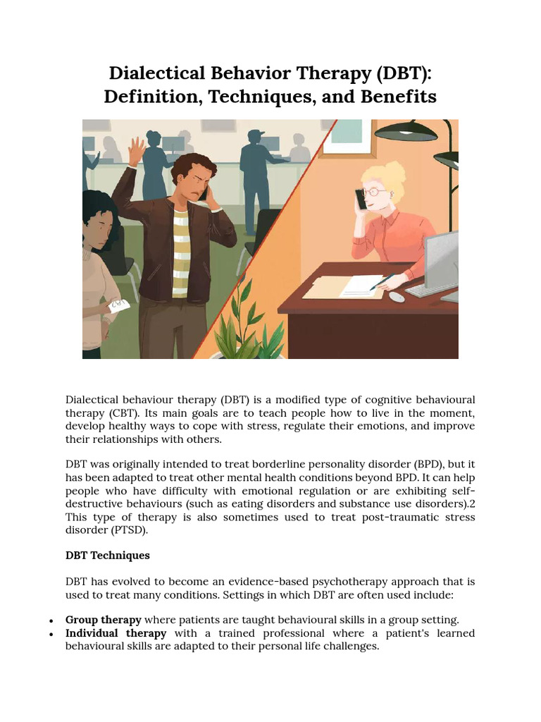 Dialectical Behavior Therapy (DBT) Definition, Techniques, and Benefits ...