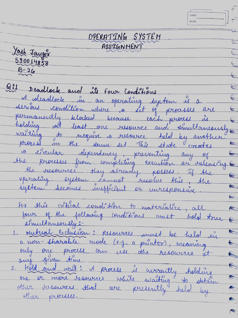 Yash Jangir 590014858 B-26 OS Assignment | PDF