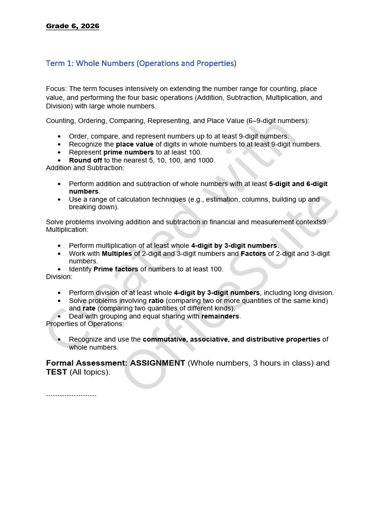 Grade 6 Mathamatics | PDF
