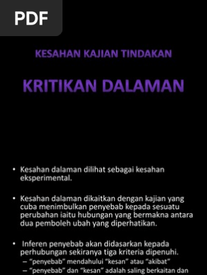 Kesahan Kajian Tindakan Kritikan Dalaman Pdf